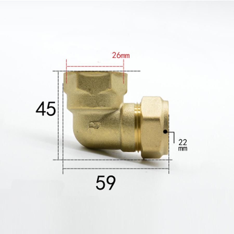 Compression Fitting Brass - Fit Tube OD 22mm x 3/4